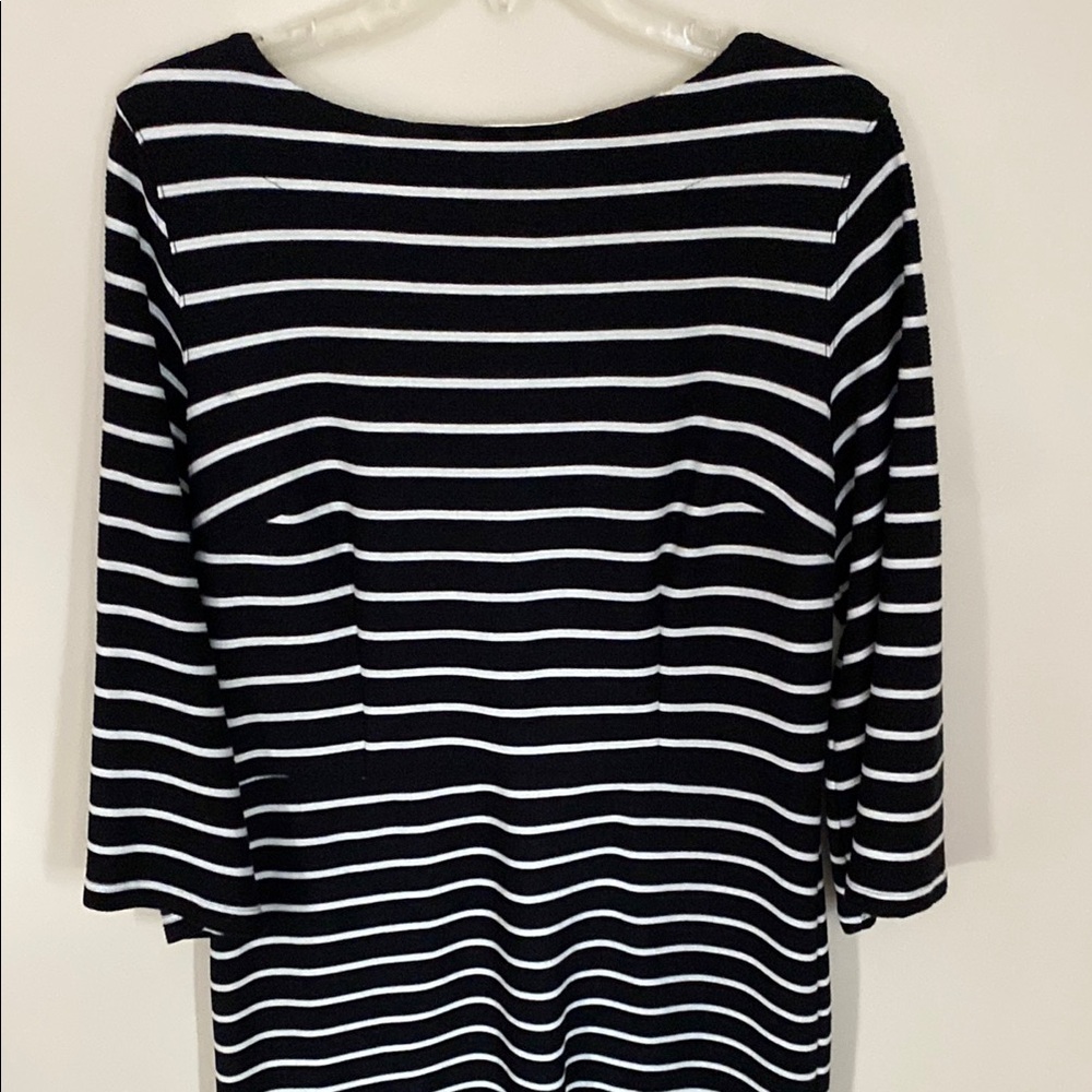 Black and White Striped Women's Top